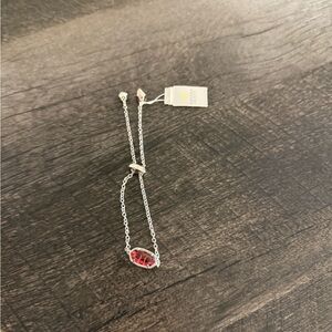 NWT Kendra Scott Silver Bracelet with Red Stone